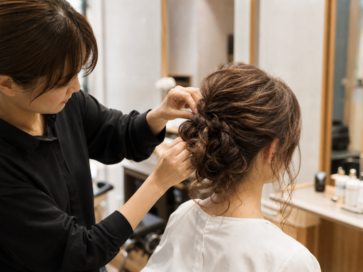 スピーディーなヘアセット施術